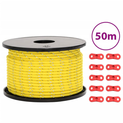 Corda Tenda Con Strisce Riflettenti E Chiavi 50 M
