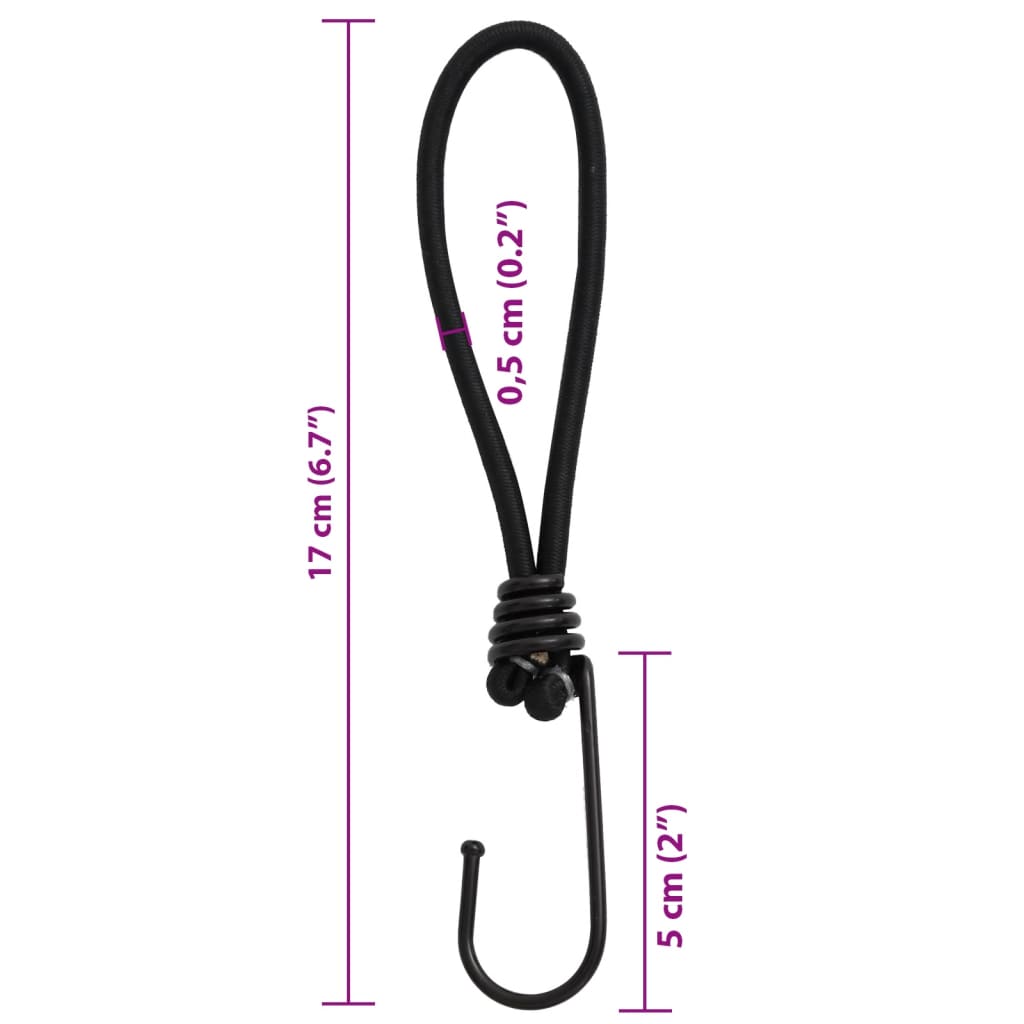 Corda Elastica Con Ganci 25 Pz 17 Cm