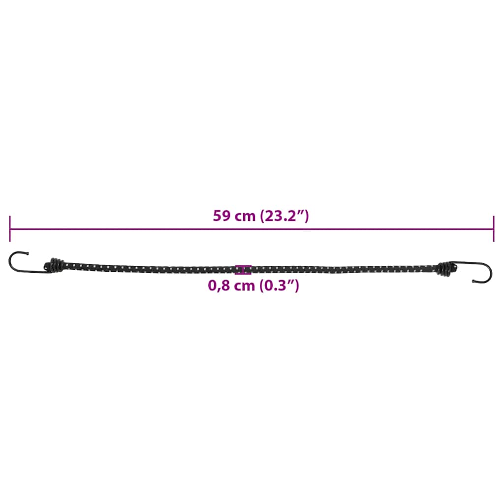 Corde Elastiche Con Strisce Riflettenti E Ganci 50 Pz