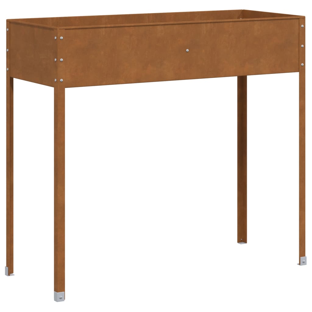 Fioriera Da Giardino 100,5X40,5X90 Cm In Acciaio Corten Marrone Scuro