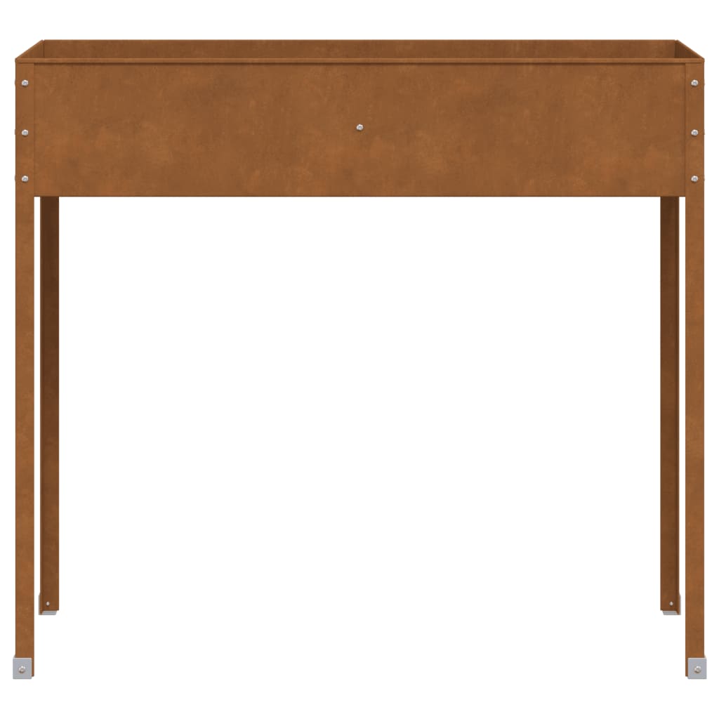 Fioriera Da Giardino 100,5X40,5X90 Cm In Acciaio Corten Marrone Scuro