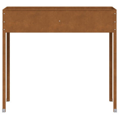 Fioriera Da Giardino 100,5X40,5X90 Cm In Acciaio Corten Marrone Scuro