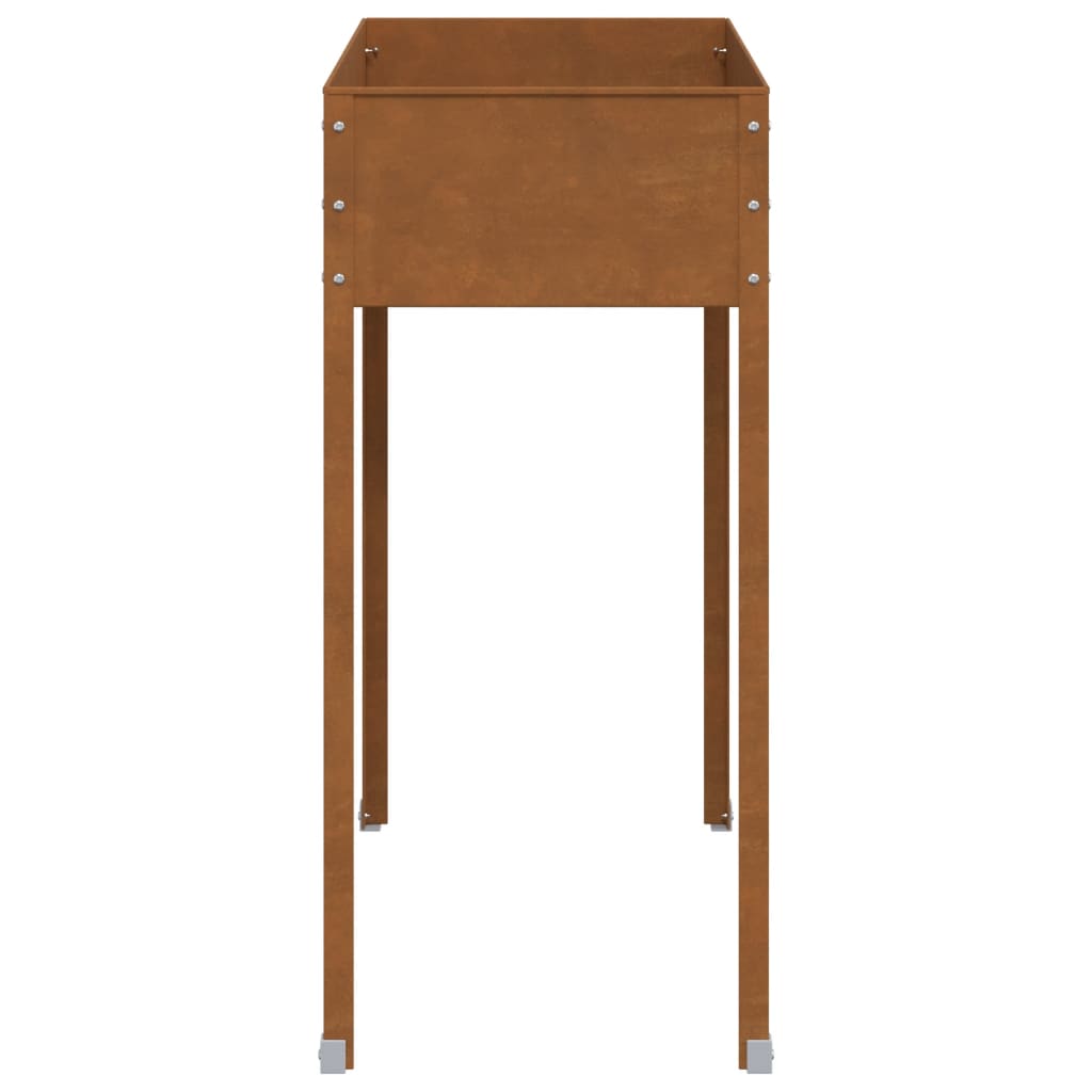 Fioriera Da Giardino 100,5X40,5X90 Cm In Acciaio Corten Marrone Scuro