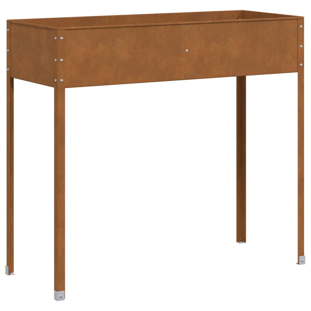 Fioriera Da Giardino 100,5X40,5X90 Cm In Acciaio Corten Marrone Scuro