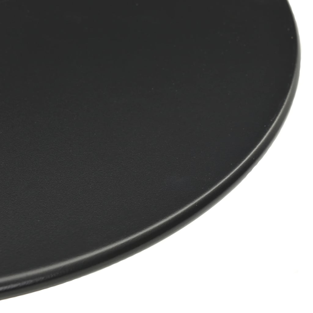 Tavolo Da Giardino Rotondo Nero Ø50X72 Cm In Acciaio
