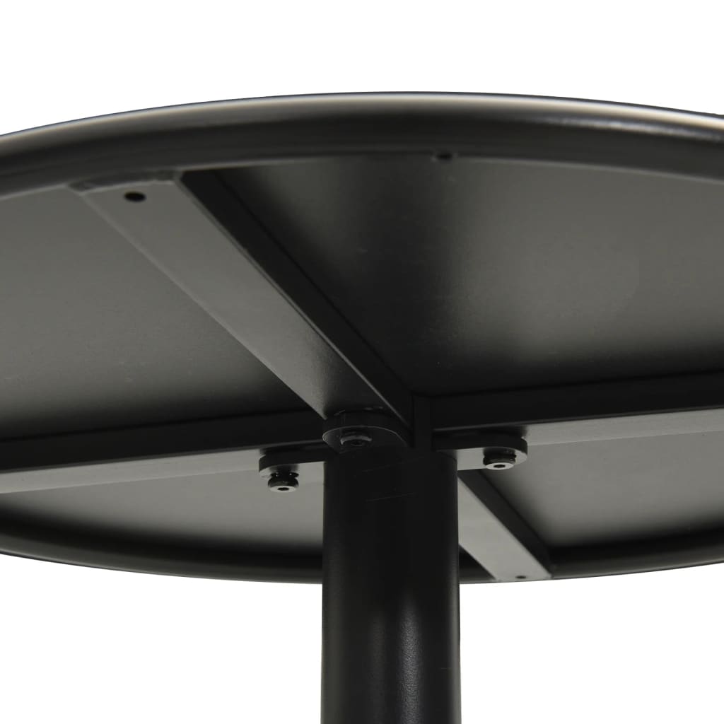 Tavolo Da Giardino Rotondo Nero Ø50X72 Cm In Acciaio
