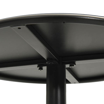Tavolo Da Giardino Rotondo Nero Ø50X72 Cm In Acciaio