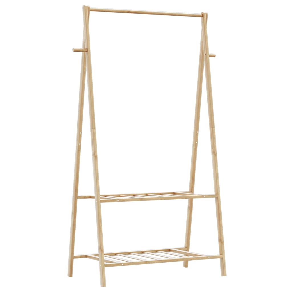 Appendiabiti Con Ripiani 96X45,5X150,5 Cm In Bambù Rovere Artigianale