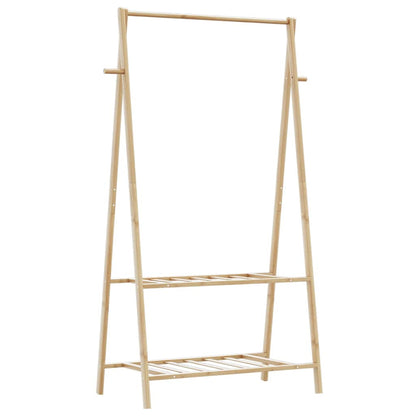 Appendiabiti Con Ripiani 96X45,5X150,5 Cm In Bambù Rovere Artigianale