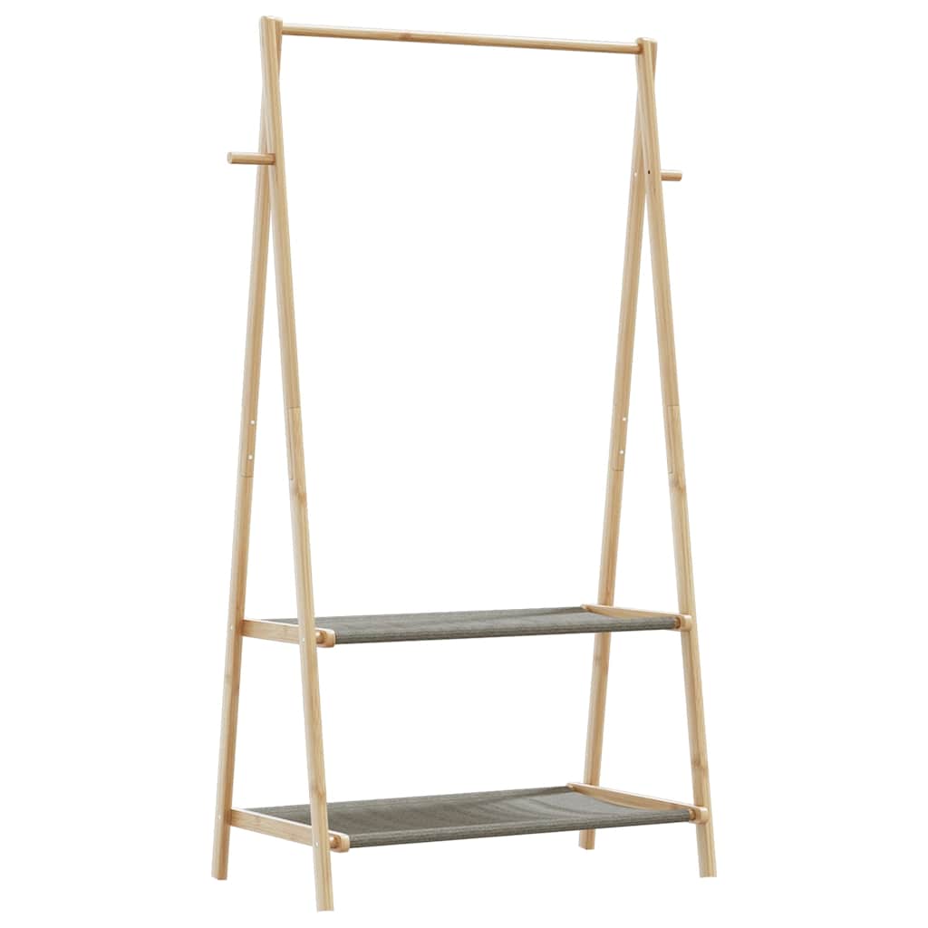 Appendiabiti Con Ripiani 96X45,5X150,5 Cm In Bambù Rovere Artigianale