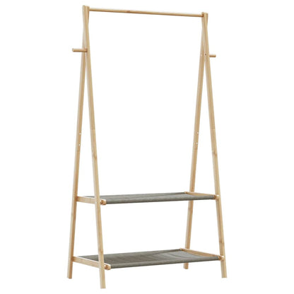 Appendiabiti Con Ripiani 96X45,5X150,5 Cm In Bambù Rovere Artigianale