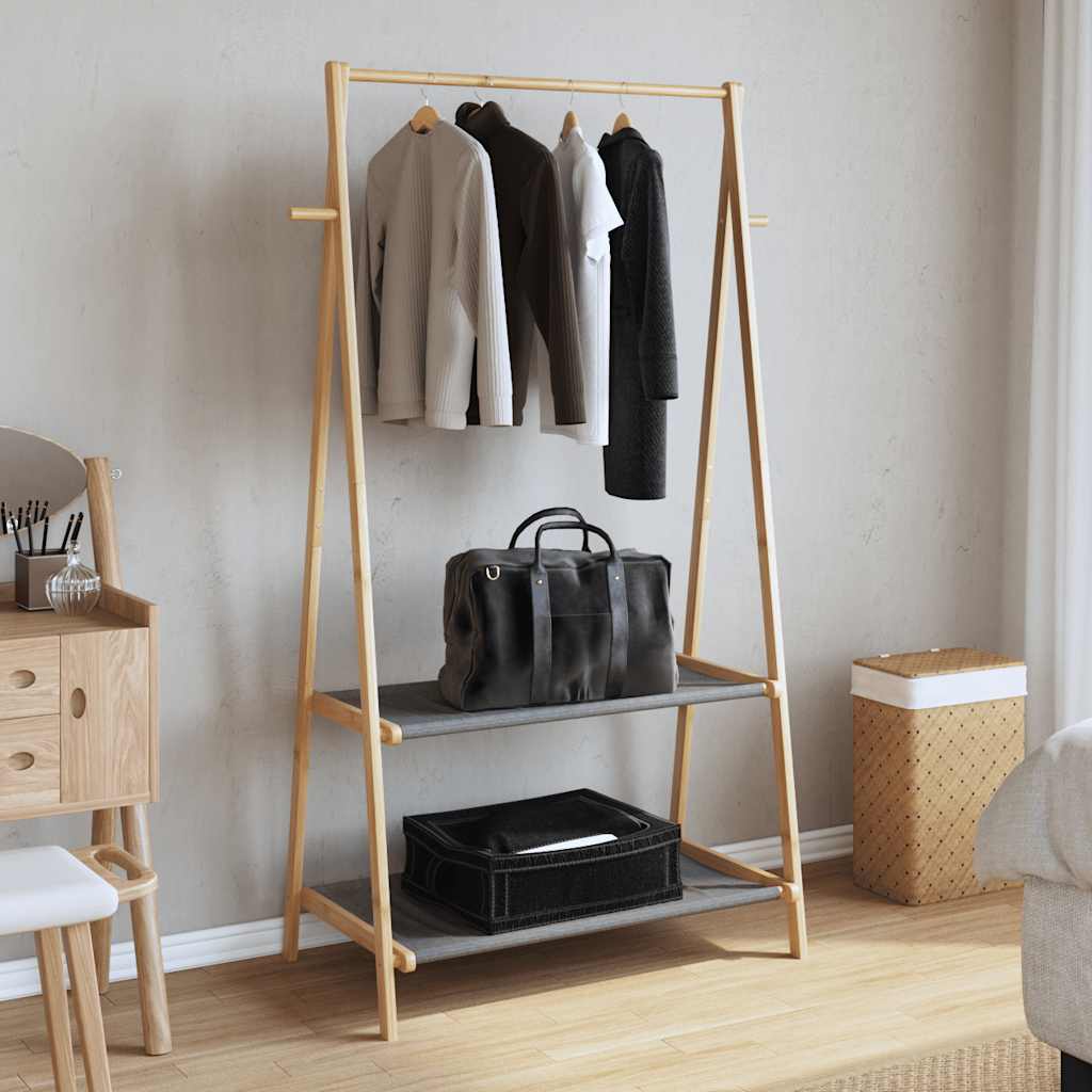 Appendiabiti Con Ripiani 96X45,5X150,5 Cm In Bambù Rovere Artigianale