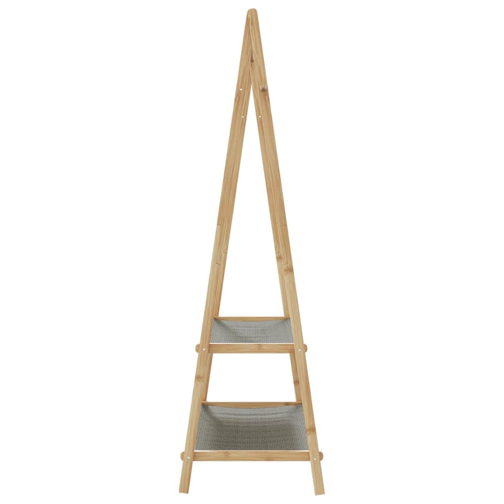Appendiabiti Con Ripiani 96X45,5X150,5 Cm In Bambù Rovere Artigianale