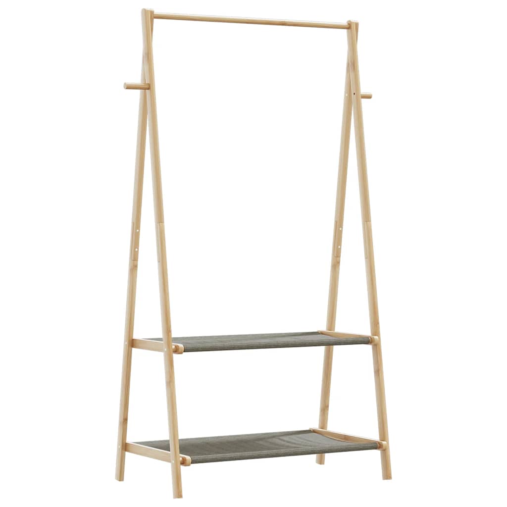 Appendiabiti Con Ripiani 96X45,5X150,5 Cm In Bambù Rovere Artigianale