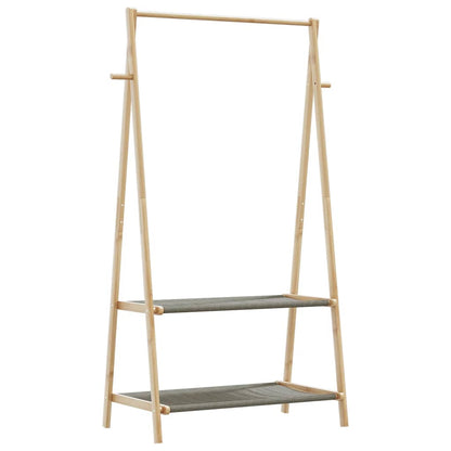Appendiabiti Con Ripiani 96X45,5X150,5 Cm In Bambù Rovere Artigianale