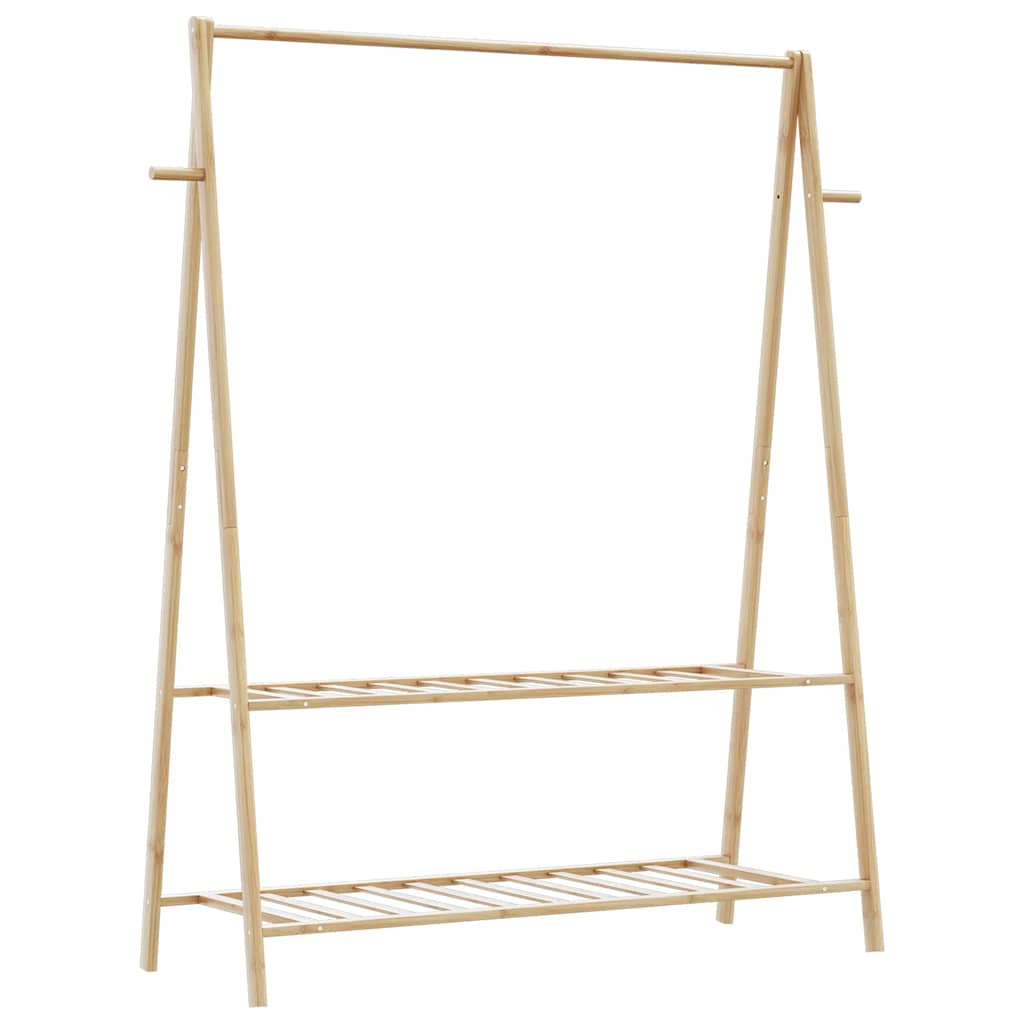 Appendiabiti Con Ripiani 96X45,5X150,5 Cm In Bambù Rovere Artigianale