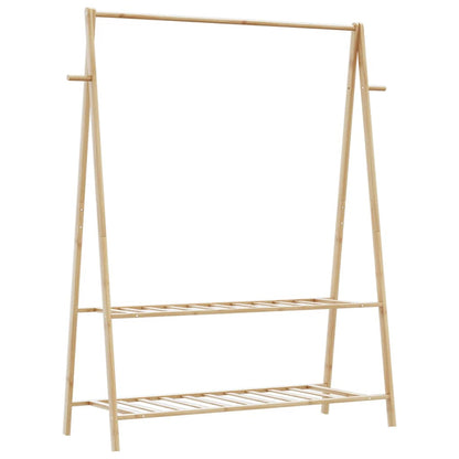 Appendiabiti Con Ripiani 96X45,5X150,5 Cm In Bambù Rovere Artigianale