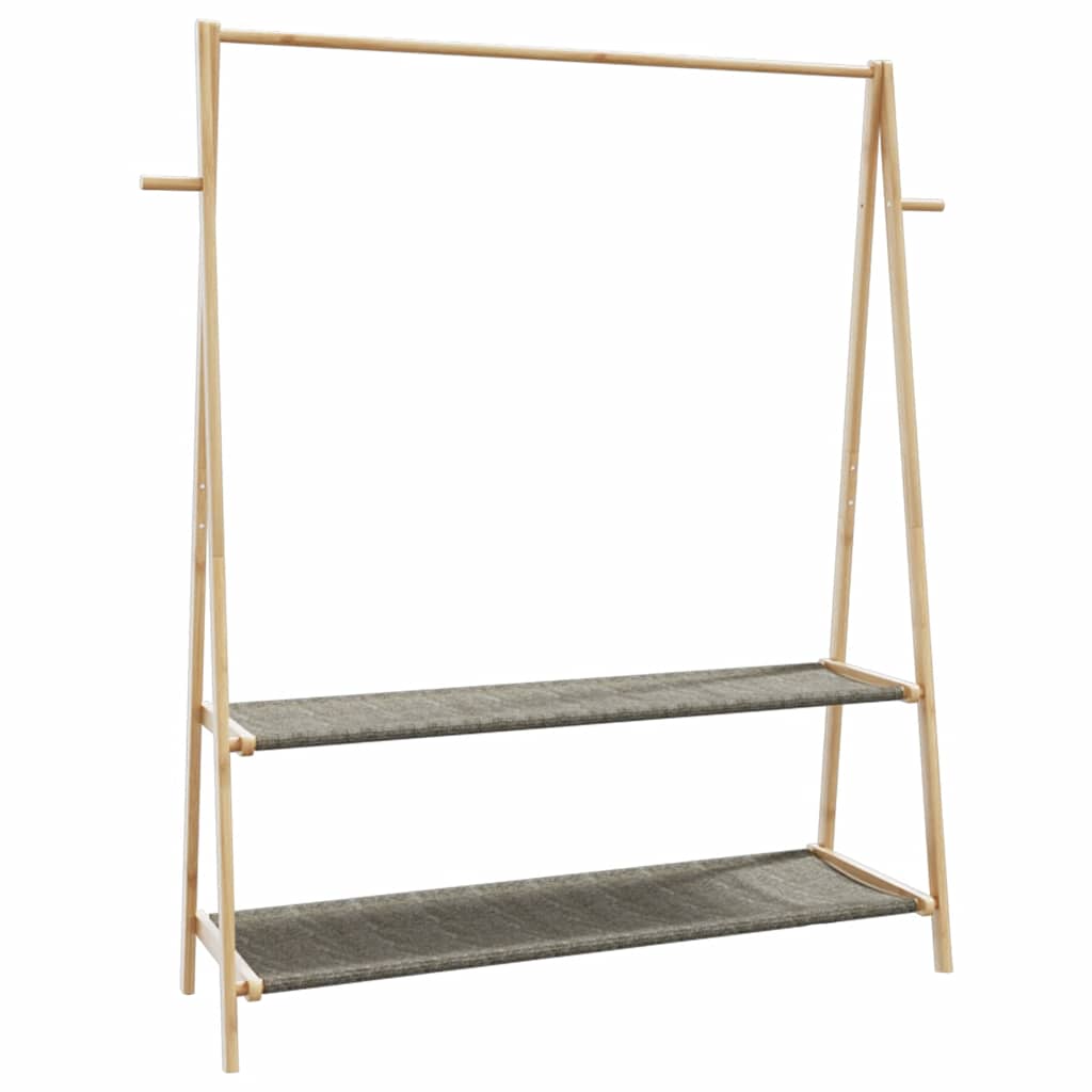 Appendiabiti Con Ripiani 96X45,5X150,5 Cm In Bambù Rovere Artigianale