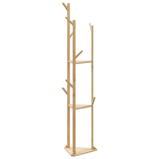 Appendiabiti Con Ganci E Ripiani 39X33X166 Cm In Bambù Legno Antico
