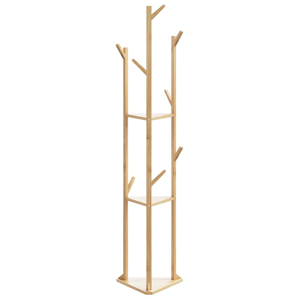 Appendiabiti Con Ganci E Ripiani 39X33X166 Cm In Bambù Legno Antico