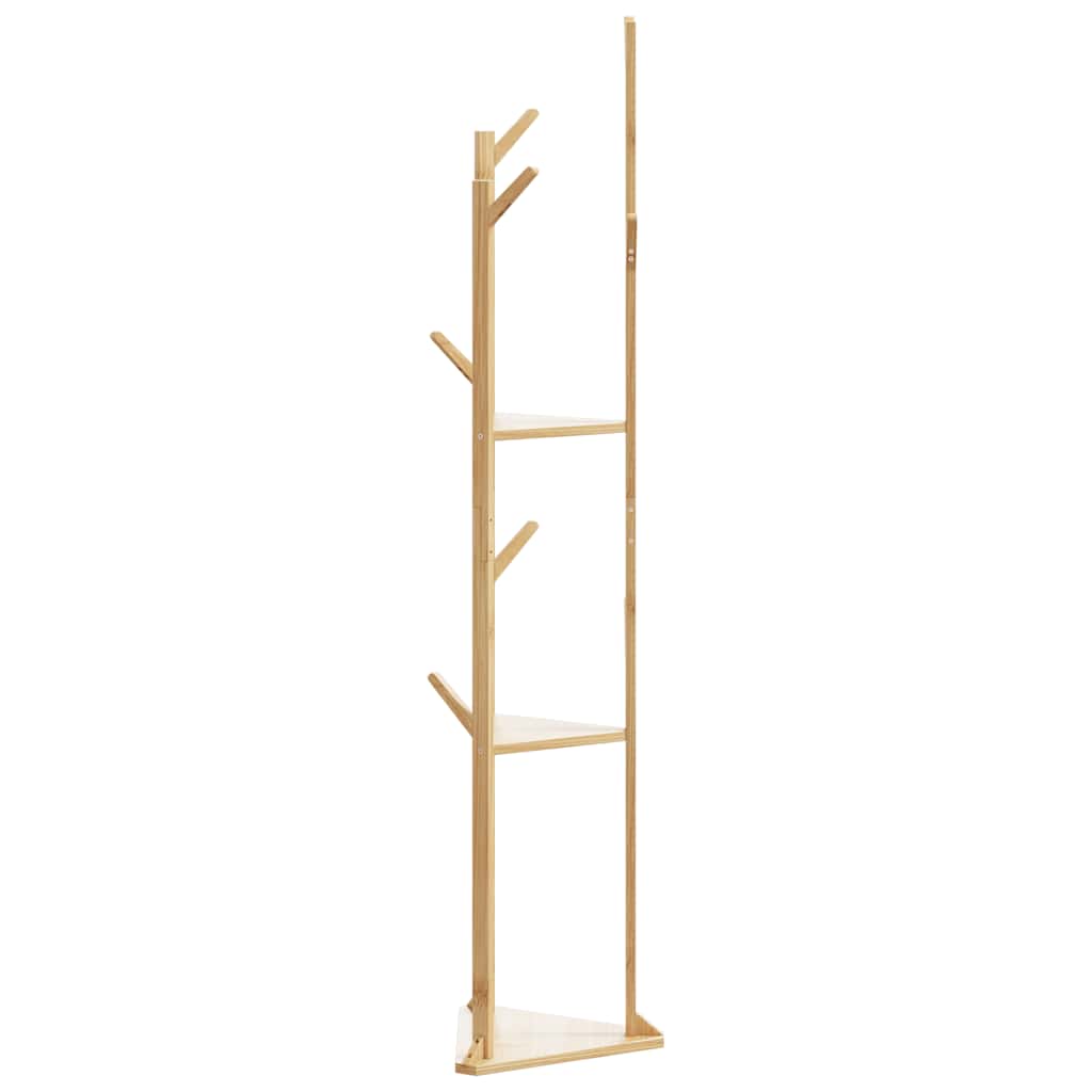 Appendiabiti Con Ganci E Ripiani 39X33X166 Cm In Bambù Legno Antico