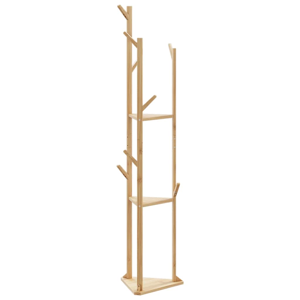 Appendiabiti Con Ganci E Ripiani 39X33X166 Cm In Bambù Legno Antico