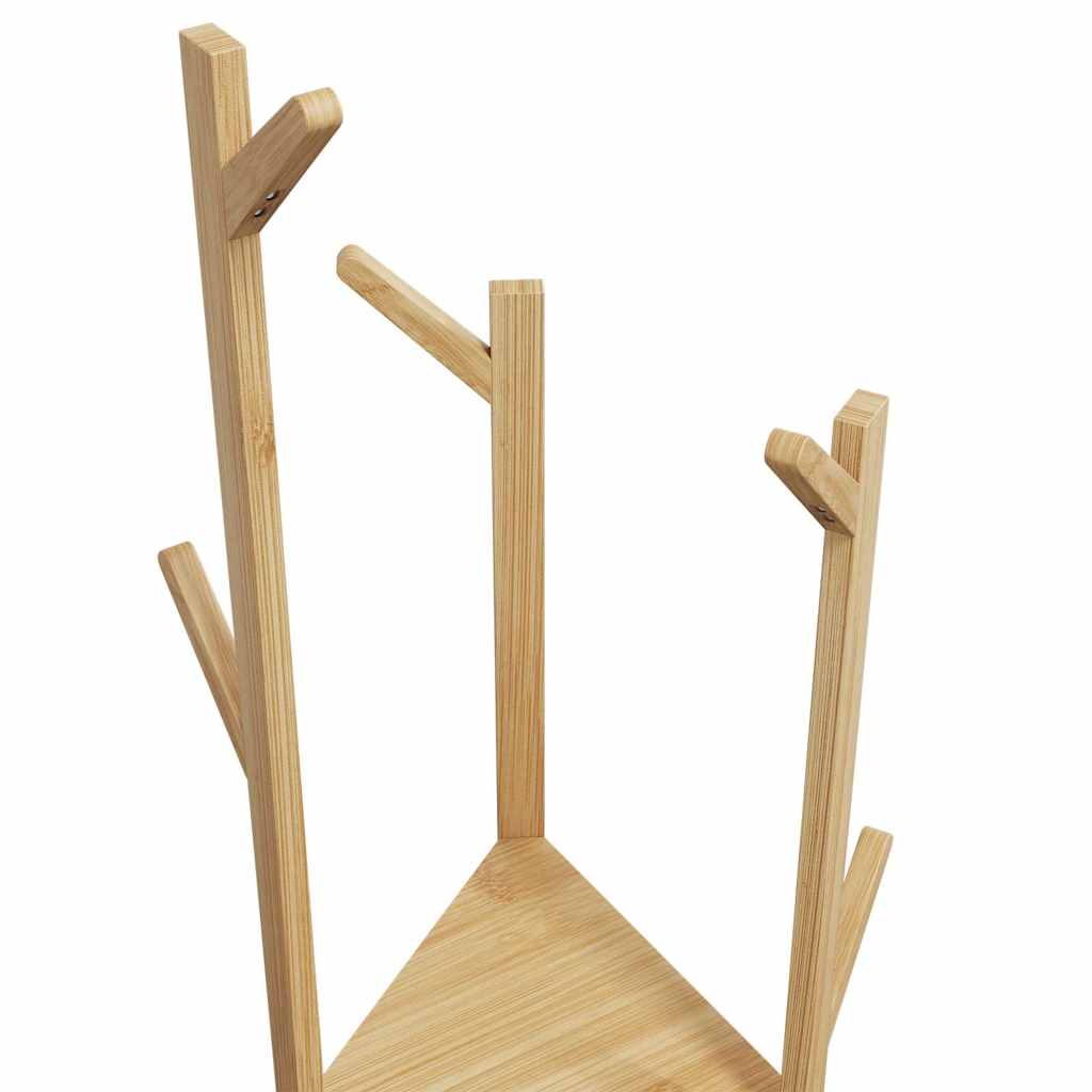 Appendiabiti Con Ganci E Ripiani 39X33X166 Cm In Bambù Legno Antico