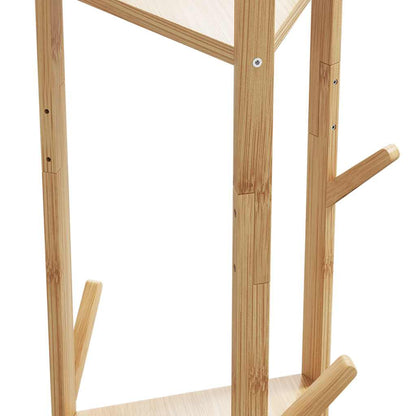 Appendiabiti Con Ganci E Ripiani 39X33X166 Cm In Bambù Legno Antico