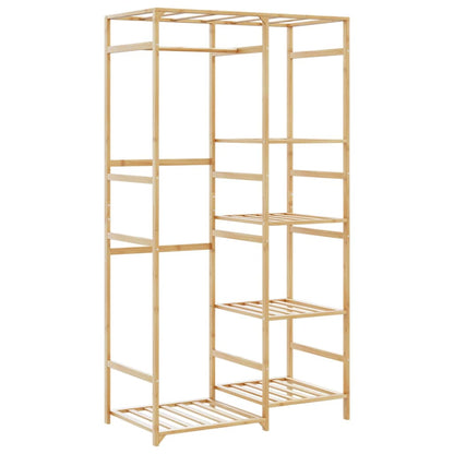 Appendiabiti Con Ripiani 100X50X184,5 Cm In Bambù Legno Antico