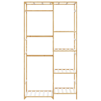 Appendiabiti Con Ripiani 100X50X184,5 Cm In Bambù Legno Antico