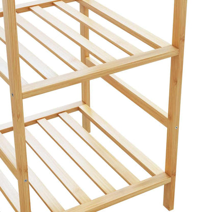Appendiabiti Con Ripiani 100X50X184,5 Cm In Bambù Legno Antico