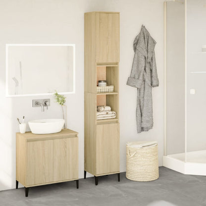 Armadietto Bagno Rovere 30X30X190 Cm Legno Multistrato
