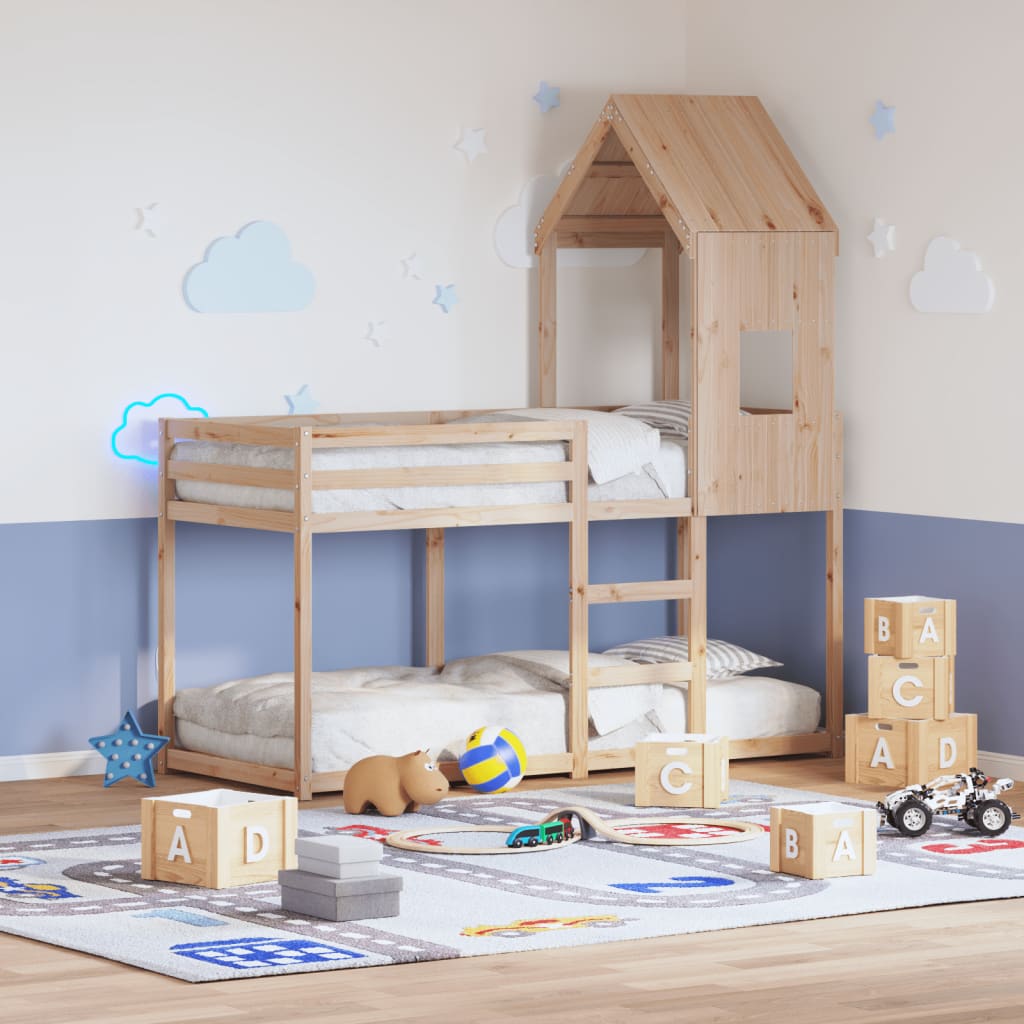 Tetto Per Letto Bambini 60X89X134,5 Legno Massello Pino