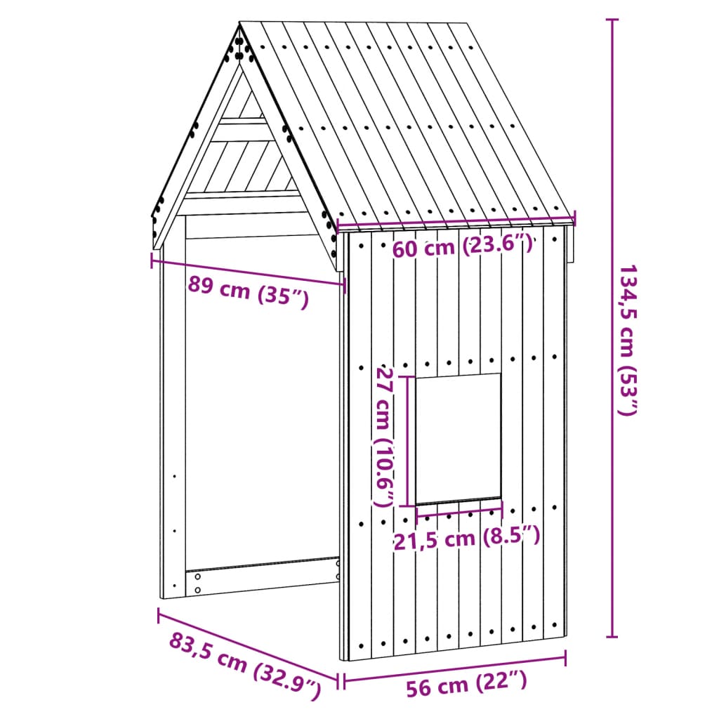 Tetto Per Letto Bambini 60X89X134,5 Legno Massello Pino