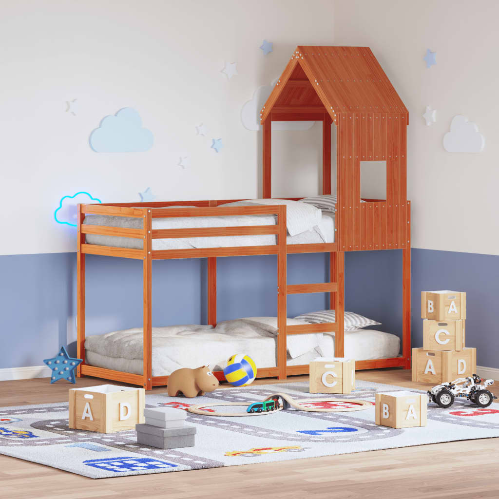 Tetto Per Letto Bambini 60X89X134,5 Legno Massello Pino
