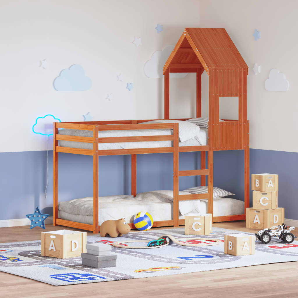 Tetto Per Letto Bambini 60X89X134,5 Legno Massello Pino