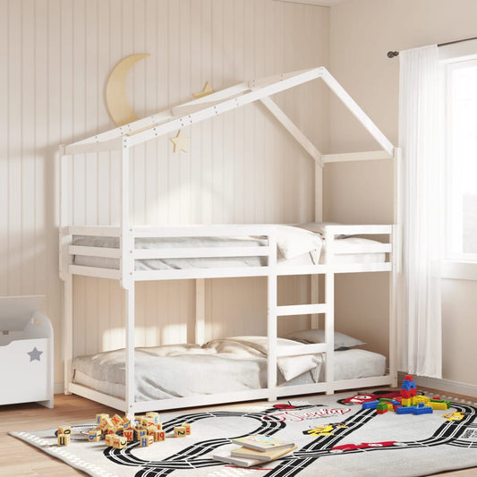 Tetto Letto Bambini 213X95,5X144,5Cm Legno Massello Pino