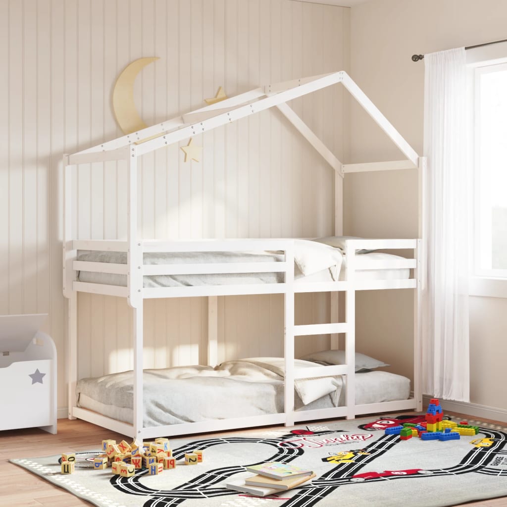 Tetto Letto Bambini 213X95,5X144,5Cm Legno Massello Pino