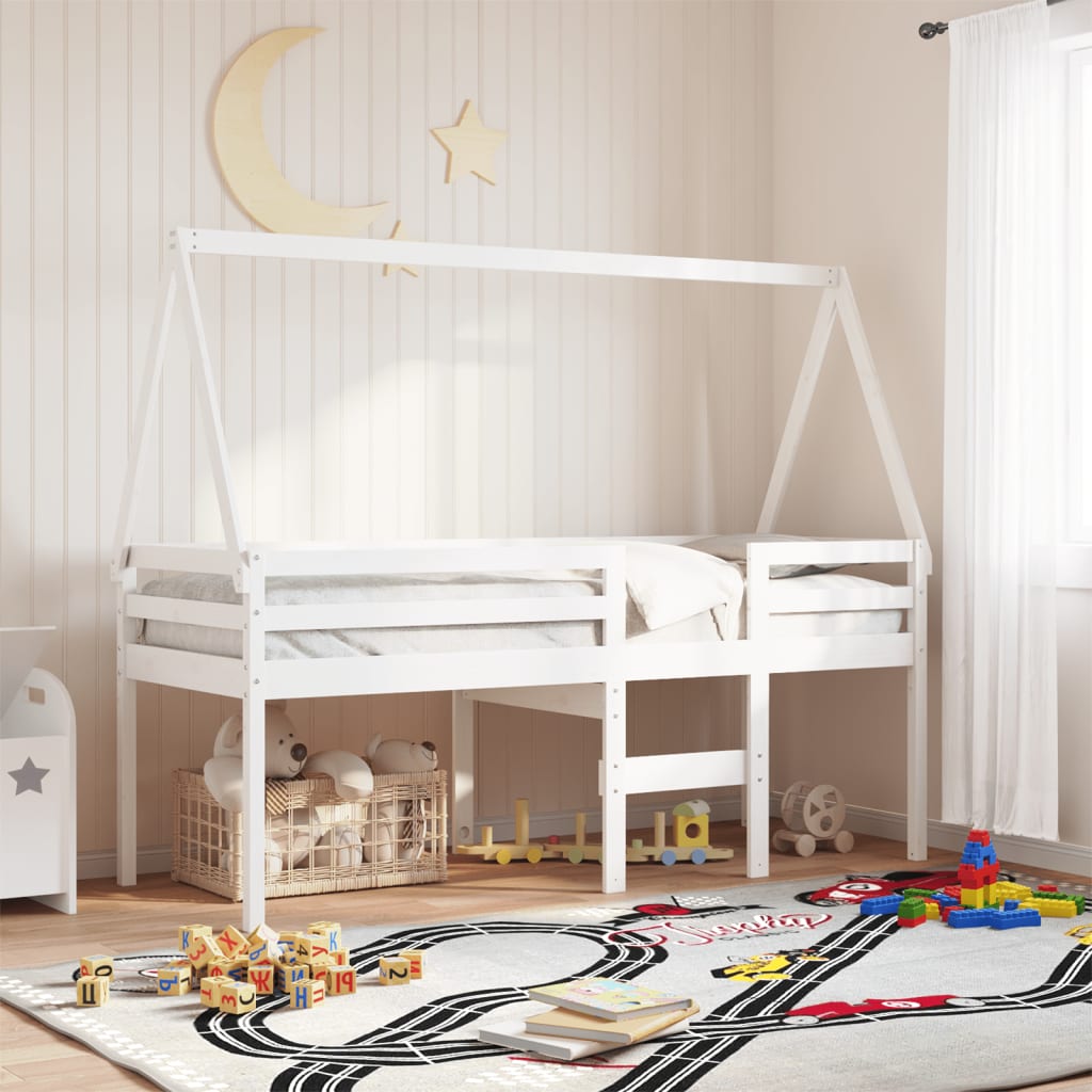 Tetto Letto Bambini Marrone Cera 209X85,5X88 Cm Massello Pino