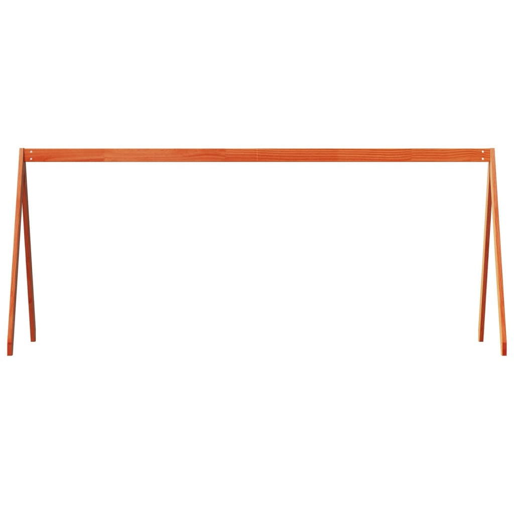 Tetto Letto Bambini Marrone Cera 209X85,5X88 Cm Massello Pino