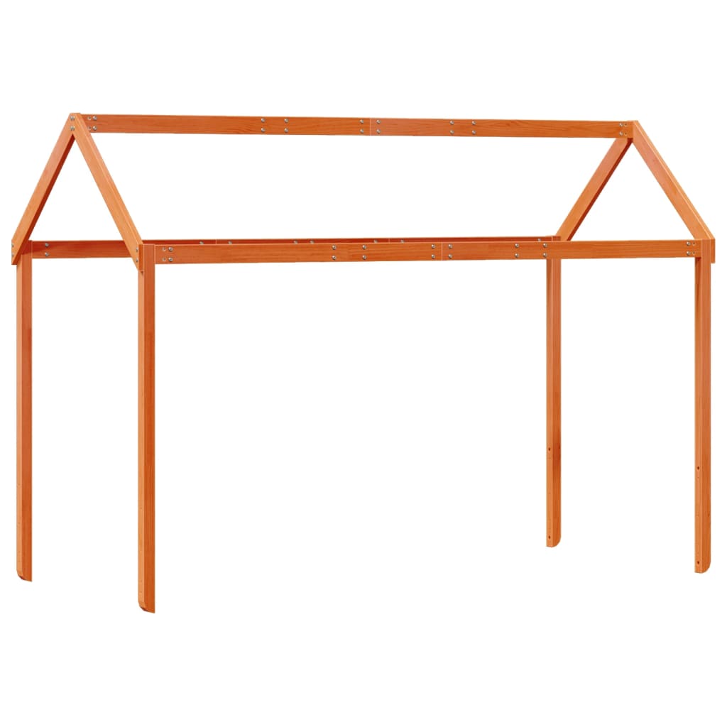 Tetto Letto Bambini Marrone Cera 217X95,5X159 Cm Massello Pino