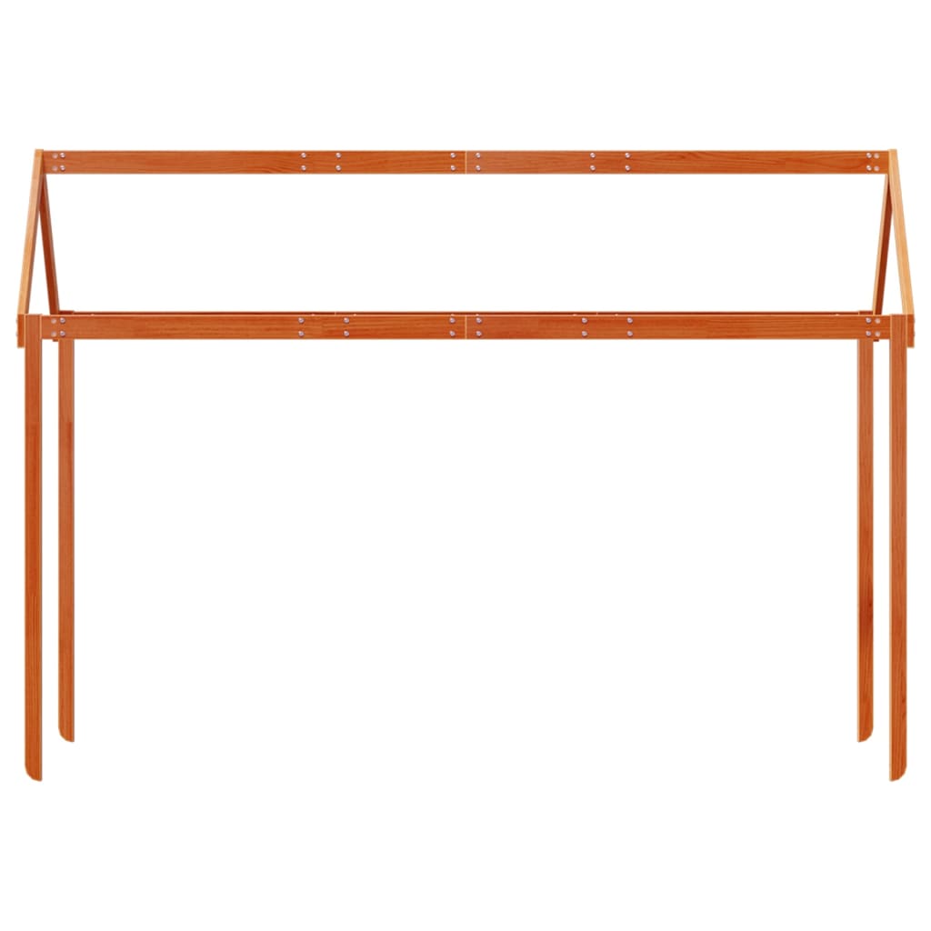 Tetto Letto Bambini Marrone Cera 217X95,5X159 Cm Massello Pino