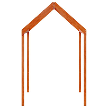 Tetto Letto Bambini Marrone Cera 217X95,5X159 Cm Massello Pino