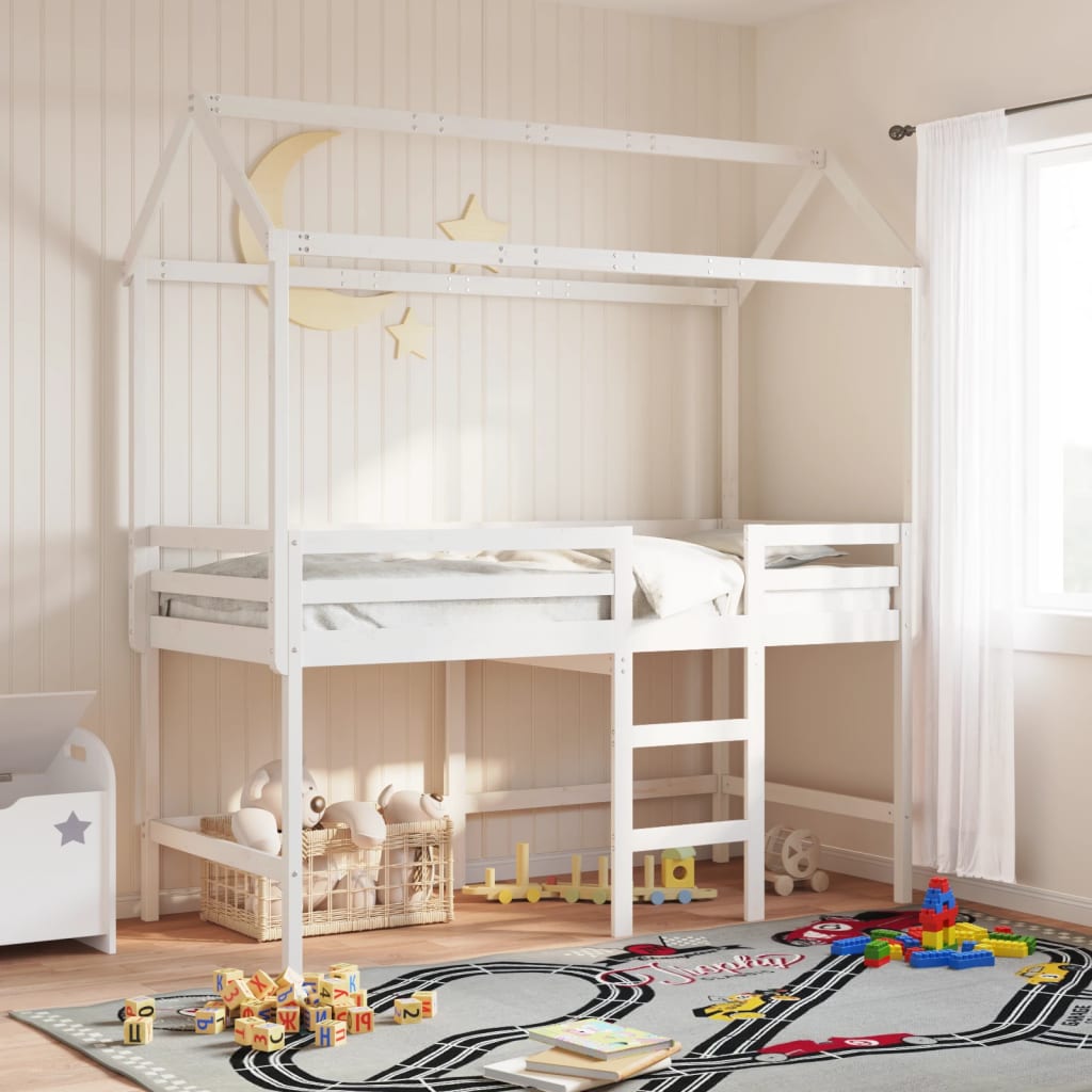 Tetto Letto Bambini Marrone Cera 217X95,5X159 Cm Massello Pino