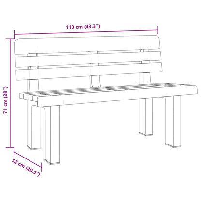 Panchina Da Giardino 110X52X71 Cm In Polipropilene