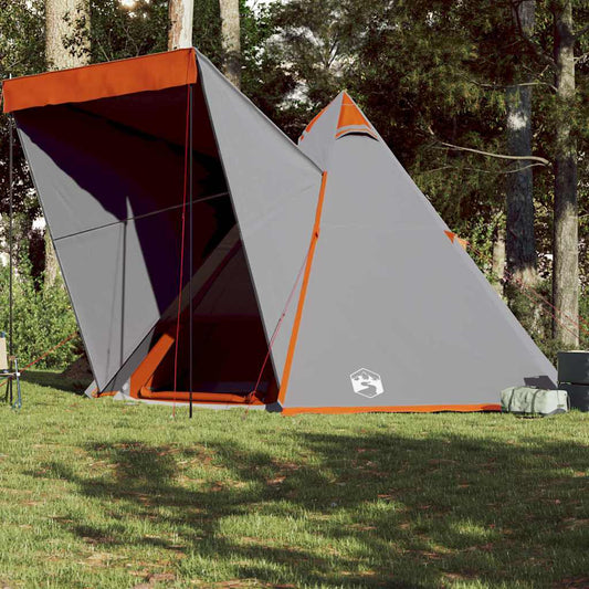 Tenda Familiare Tipi 6 Persone Grigia E Arancione Impermeabile