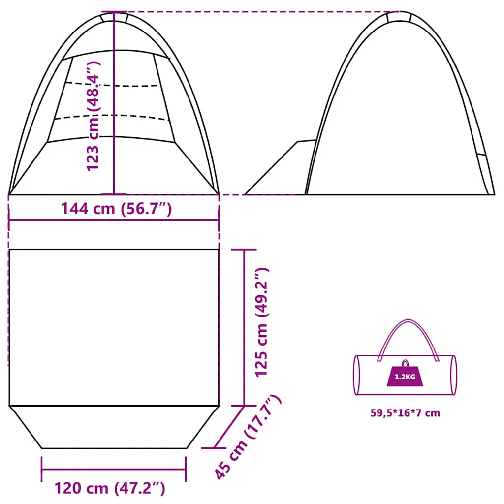 Tenda Da Spiaggia 3 Persone Mare Impermeabile
