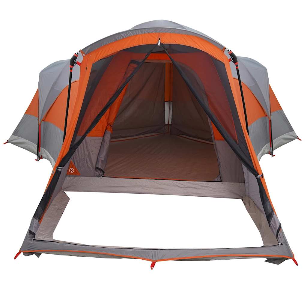 Tenda Familiare A Tunnel 8Persone Grigia Arancione Impermeabile