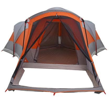 Tenda Familiare A Tunnel 8Persone Grigia Arancione Impermeabile