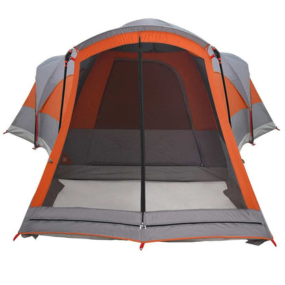 Tenda Familiare A Tunnel 8Persone Grigia Arancione Impermeabile